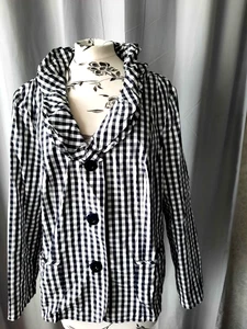 NEU Orig ERFO JACKE 46 48 Paper Business Klassisch Blazer Dünn Schwarz Weiß Karo - Bild 1 von 8