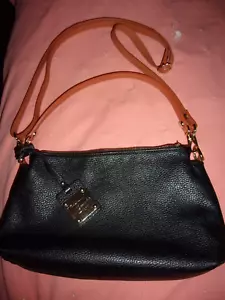 Valentina Italia Black Pebbled Leather Convertible Crossbody Handbag - Bild 1 von 4
