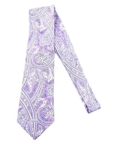LNWOT Ike Behar Made in USA Summer Grape Lilac Ornate Paisley Silk Tie NR #2 - Picture 1 of 5