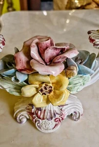 Antik Porzellan Kerzenständer Blumen - Bild 1 von 6