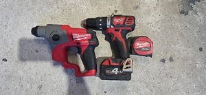 Milwaukee (M12 SDS) + (M18 Drill) + (4AH Battery) + (Tape Measure) - Picture 1 of 6
