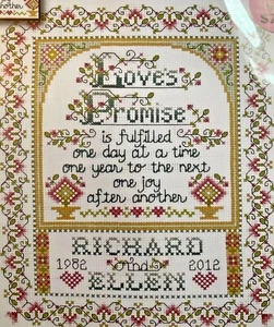 Design Works Counted Cross Stitch Loves Promises Joan Elliot 2758 New USA VTG - Imagen 1 de 5