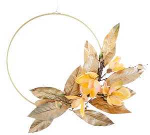 Floral Door Wreath Rustic Home Decor Country Cottage Style Gold Hanging Wreath - Picture 1 of 9