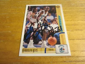 Randolph Keys Autographed Signed 1991-92 Upper Deck #285 Card NBA Hornets - Picture 1 of 3