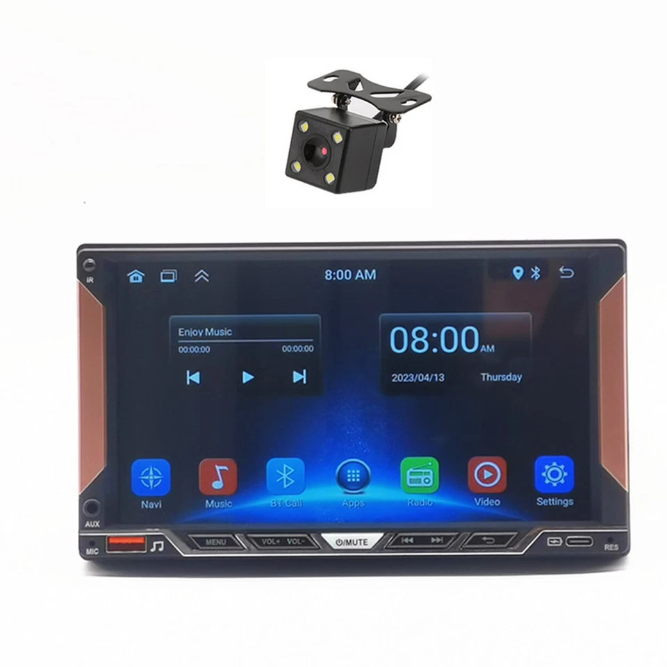 Radio estéreo de coche Android para Apple Carplay pantalla táctil 2Din BT GPS cámara Wifi Foto 1 de 4