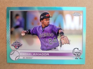 2022 Topps Pro Debut Adael Amador Aqua Base Parallel SP #02/75 Rockies
