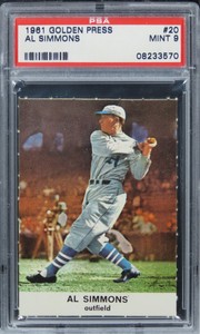 1961 Golden Press Al Simmons #20 PSA 9 MINT