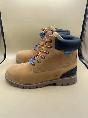 Botas masculinas tamanho 10 bom ano Meverik-St trabalho e segurança biqueira de aço antiderrapante trigo novas - Imagem 1 de 4