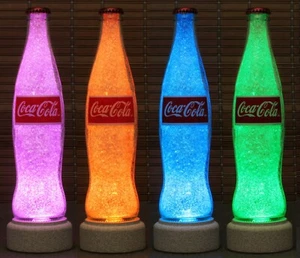 Coke Coca Cola Glass 12 oz ACL Label Color Changing Lighted Bottle Lamp Remote - Picture 1 of 4