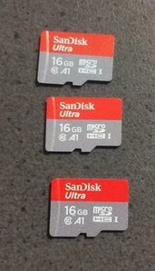 3 cartes mémoire Sandisk Ultra Micro Sd 16 Go classe 10 - livraison gratuite - Photo 1/1