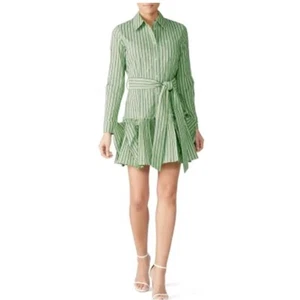 Alexis Phaedra Shirt Dress Green Stripes Long Sleeves Large - Picture 1 of 7