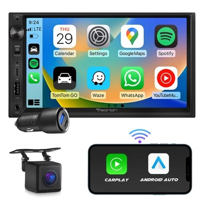 Eonon X3 Doppel DIN Radio QLED 7"CarPlay Android Auto DSP BT RDS Externe Antenne - Bild 1 von 4