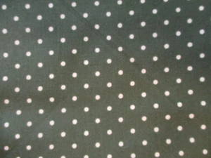 3-2/3 YDS ROBYN PANDOLPH FANCY HILL FARMS OLIVE & WHITE DOTS 100% COTTON - Picture 1 of 4