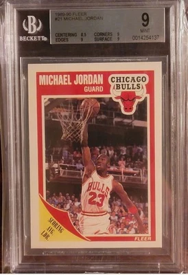 🔥📈1989-90 Fleer MICHAEL JORDAN #21 BGS 9🔥 Pop baixo - Imagem 1 de 3