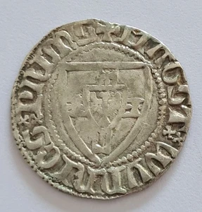 Münze  Silber Schilling Deutscher Orden Hochmeister Winrich v. Kniprode 1351-82 - Bild 1 von 2
