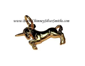 Dije unicornio superposición de oro 14K astrología animal mítico - Imagen 1 de 3