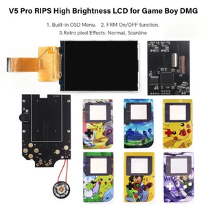 UV Print V5 OSD Backlight LCD IPS Screen For Game Boy Classic /DMG&Pre-Cut shell - Picture 1 of 14