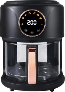 Airy Fryer, 4.7Qt 1200W Glass Air Fryer, 6-in-1 Functions, Digital Display, 3... - Picture 1 of 6
