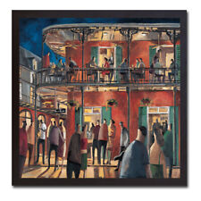 Black Framed New Orleans Street by Lourenco Canvas Giclee Art (26 in x 26 in)