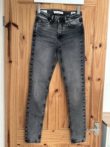Pantalones de mezclilla ajustados Pepe Jeans para mujer talla UK 8 W26 tiro alto London Pixilette gris - Imagen 1 de 12