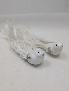 Vintage ~2" Pair Bird Figural Holiday Christmas Clip Ornament c1990s - Bild 1 von 7