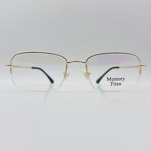 Memory Titan eyeglasses Men Ladies Angular Gold half Rim Flex Mod. 8018 C3 New