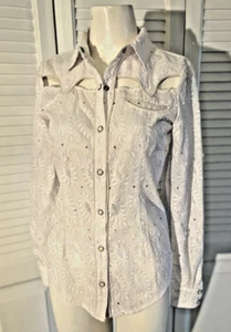 SHIRT REBECCA MINKOFF COWBOY SHIRT IN KREIDEWEISS GR. S NEU MIT ETIKETT - Bild 1 von 11