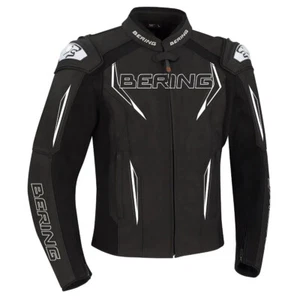 Bering Sprint R CE Leather Motorcycle Jacket Black White 50% OFF Clearance Sale - Picture 1 of 2
