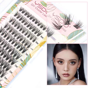 Mink Cluster Individual Lashes Extension Natural Faux Mink Eyelashes Makeup - Picture 1 of 19