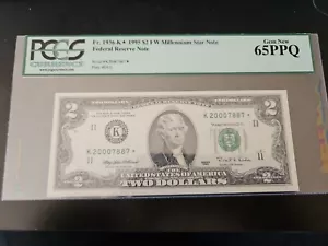 1995 Star FRN $2 Dollars Millennium. 1936-K* PCGS 65PPQ Gem NEW 7887 - Picture 1 of 2