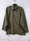 SOTE Mens Shirt Size L Green Check  Long Sleeve Cotton Flanellette Buton Up(2992
