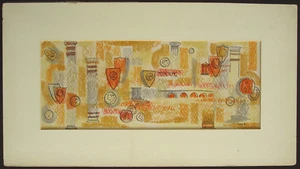 LOUISE AUGUST Original Mixed Media, Roman Shields Columns Coins, Signed - Picture 1 of 4
