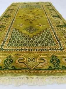 Vintage Traditioneller Handgeknüpfter Orientteppich Wolle Mehrfarbig 99x52cm - Bild 1 von 12