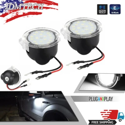 Luz de charco blanca de 18 LED con vista lateral debajo del espejo retrovisor para Ford F150 2007-19 más brillante Foto 1 de 4