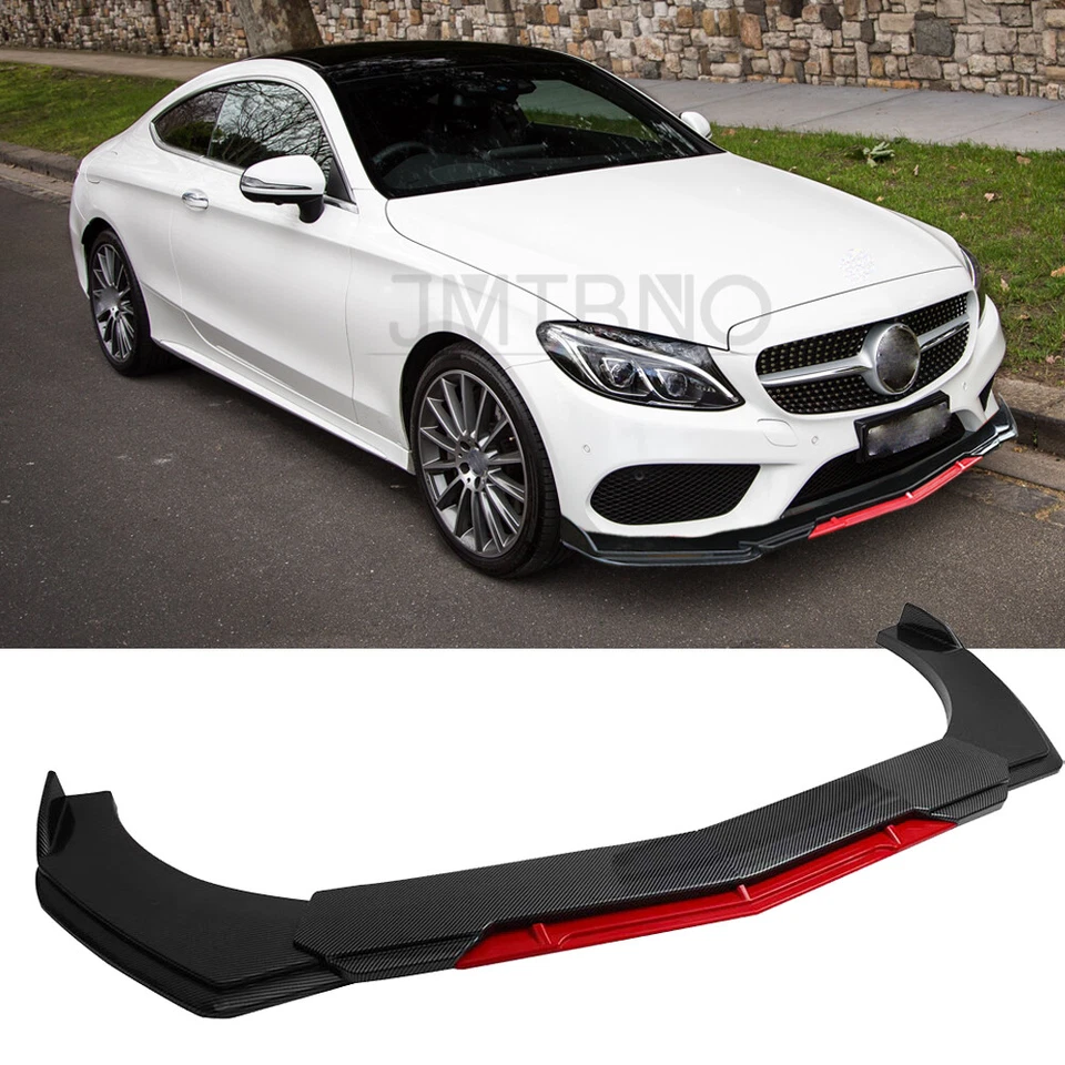 Kit de carrocería divisor alerón labial parachoques delantero carbono + rojo para Mercedes-Benz Foto 1 de 4