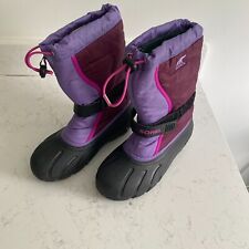 NWT Sorel Kids Purple Flurry Waterproof Winter Boots Size 6