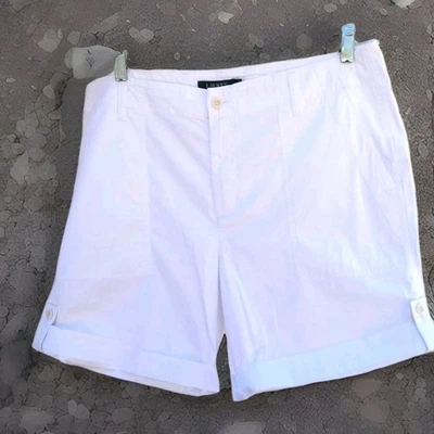 Pantalones cortos chinos para mujer Lauren Ralph Lauren 14 100 % algodón blancos lengüeta enrollable senderismo Foto 1 de 4