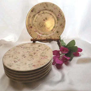Cheri Blum For 222 Fifth Savannah 6.25 Saucers (6) Rose Chintz Beige Pink Green - Picture 1 of 5