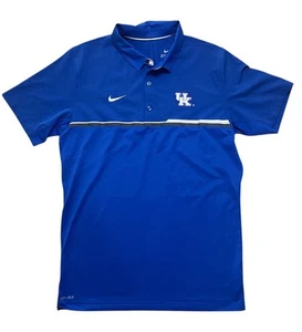 Nike Dri-fit Kentucky Wildcats Shirt Mens Medium Blue Polo Golf Short Sleeve - Picture 1 of 5