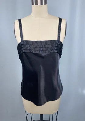 Camisola Vintage TALLA 32 EXTRA PEQUEÑA XS Pliegue Satinado Negro INDULGENCIA AÑOS 80 90 Foto 1 de 4