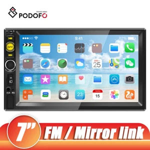 7" Double 2DIN Car Stereo Radio FM Mirror link USB Player Bluetooth Touch Screen - Picture 1 of 11