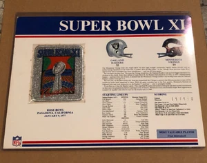 Super Bowl XI Commemorative Patch Oakland Raiders Minnesota Vikings - Picture 1 of 3