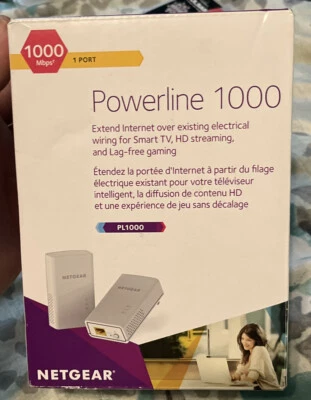 NETGEAR 1000 Mbps 1 Gigabit Plug-In Port Adapter Powerline (PL1000-100PAS) - Image 1 of 4