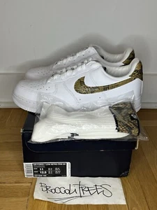 Nike Air Force 1 Low Retro PRM QS 11 Snakeskin Gold Vintage Socks DS Cocoa - Picture 1 of 8