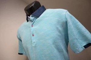Polo de golf Visconti negro diseñador azul manga corta para hombre talla grande - Imagen 1 de 6
