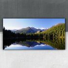 Canvas Art Framed Ready To Hang Decoration 100x50 Lake at Rocky Mountain