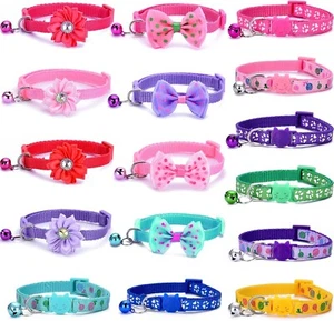 16 PCS Cute Cat Collars Breakaway with Bell for Boy Cats and Girl Cats Gifts - Picture 1 of 6