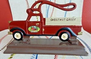 Chestnut Creek Cast Iron Farm Truck Nut Cracker On Wooden Base Vintage 2004 - Picture 1 of 5