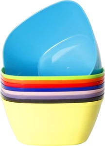 Large 32 Oz Plastic Bowls Cereal Soup BPA-Free 9 Rainbow Color Microwave Safe. - Picture 1 of 4