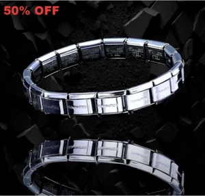 Silver Italian Nomination Engraved Starter Bracelet 9mm 18 Link Classic Bracelet - Picture 1 of 9